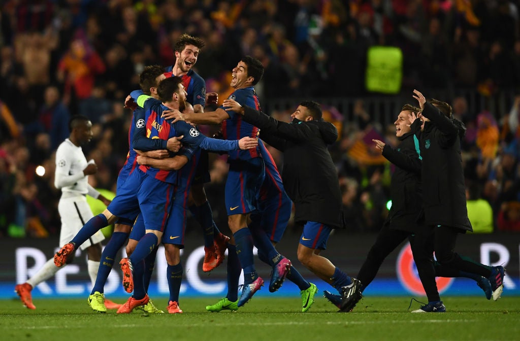 Barcelona celebrate at full-time