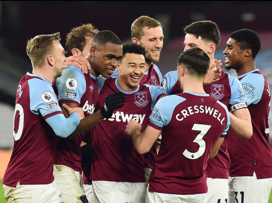 West Ham’s players celebrate