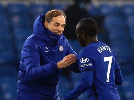 Chelsea head coach Thomas Tuchel and N'Golo Kante