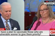 Biden offers to help mother get vaccine for her sick son at Wisconsin CNN town hall