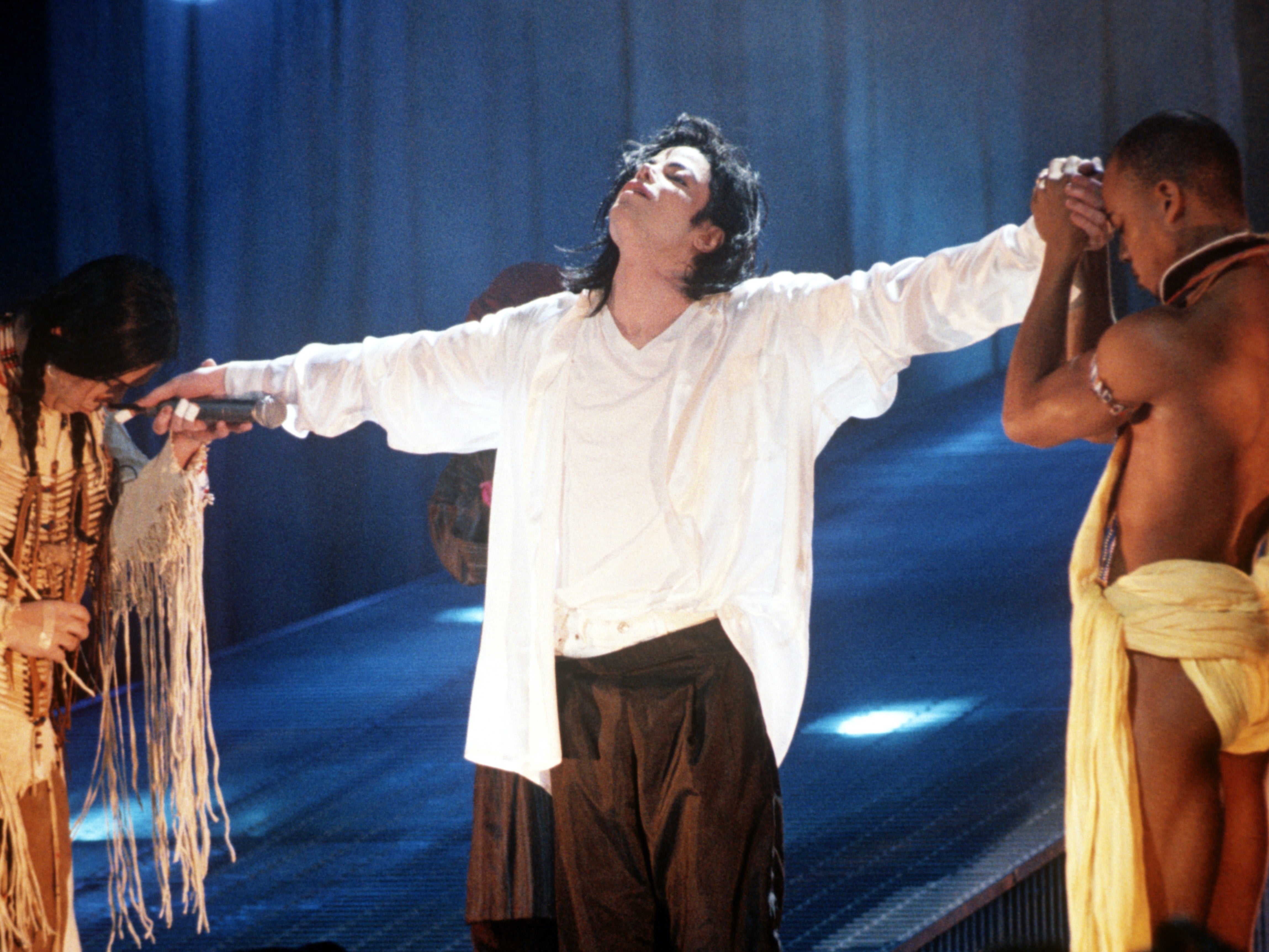 Messiah complex: Michael Jackson during his 1996 Brit Awards performance