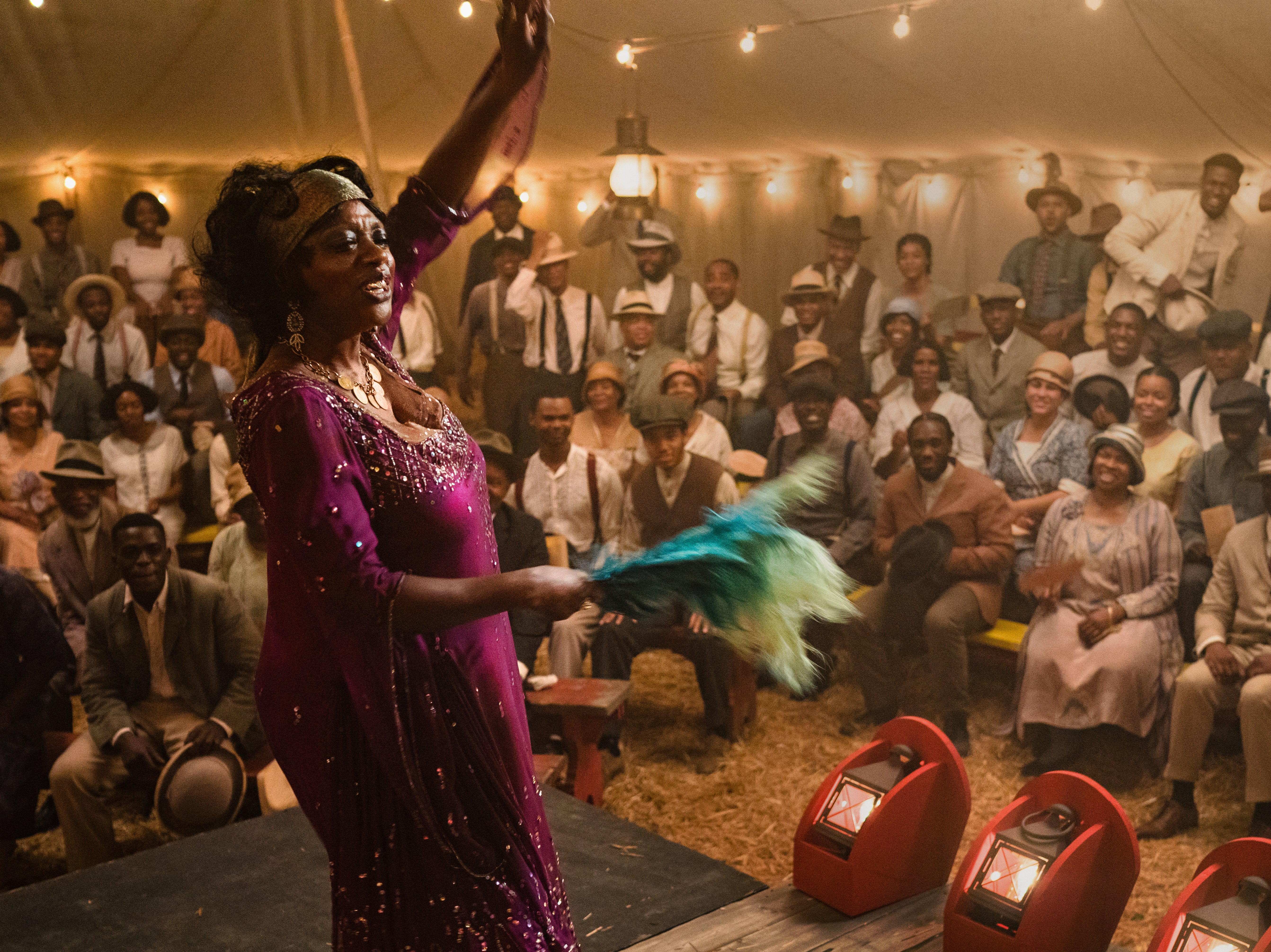 Viola Davis as the vivacious Ma Rainey in Ma Rainey’s Black Bottom