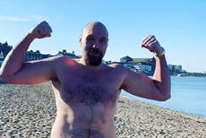 Anthony Joshua reacts to video of Tyson Fury looking out of shape