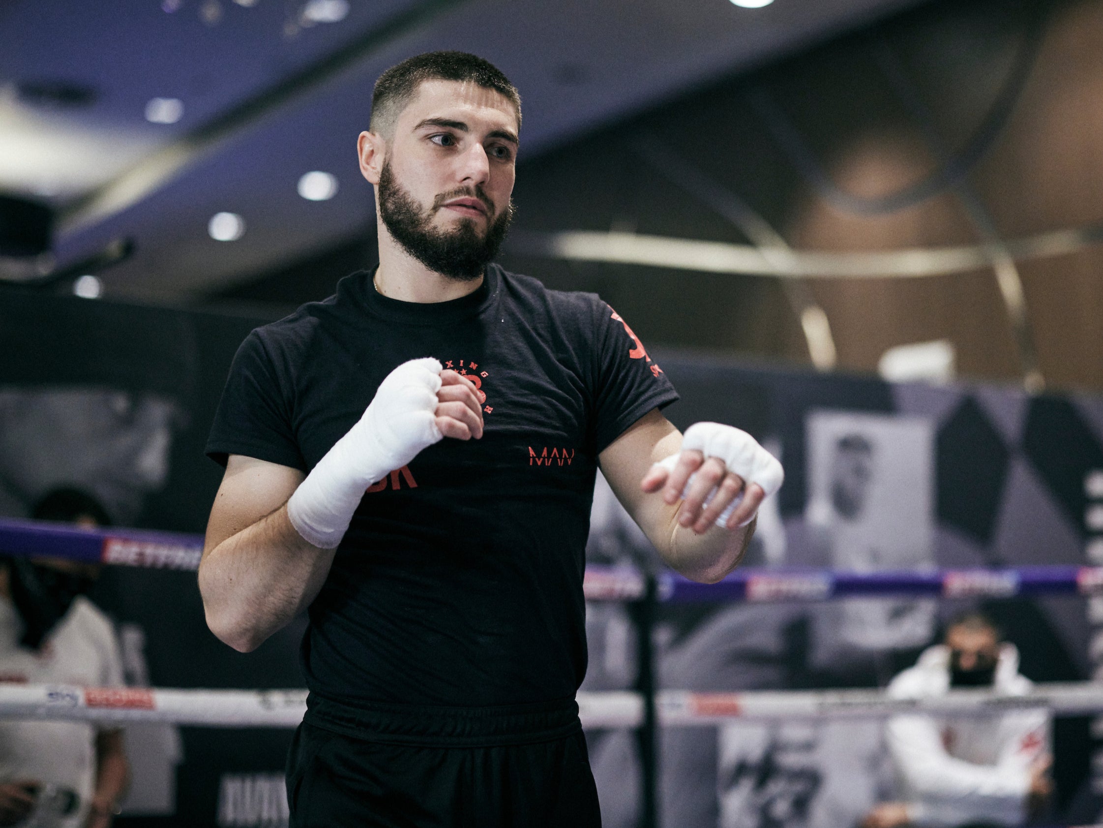 Josh Kelly works out ahead of his European title bout