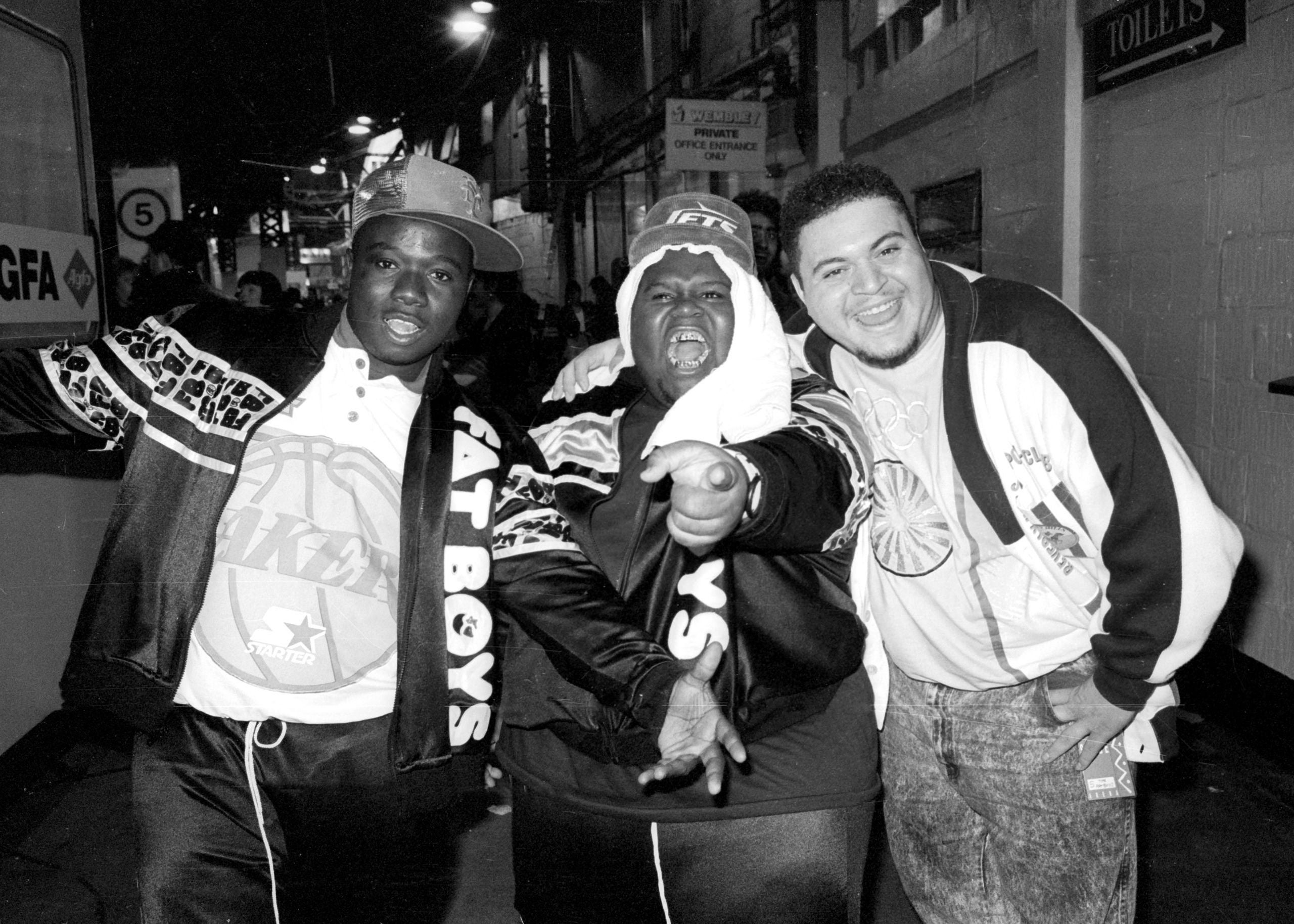 The Fat Boys in 1988: Damon Wimbley, Darren Robinson and Mark Morales (Prince Markie Dee)