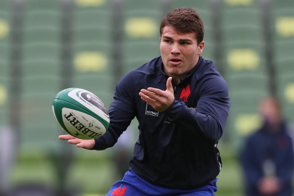 France's scrum-half Antoine Dupont