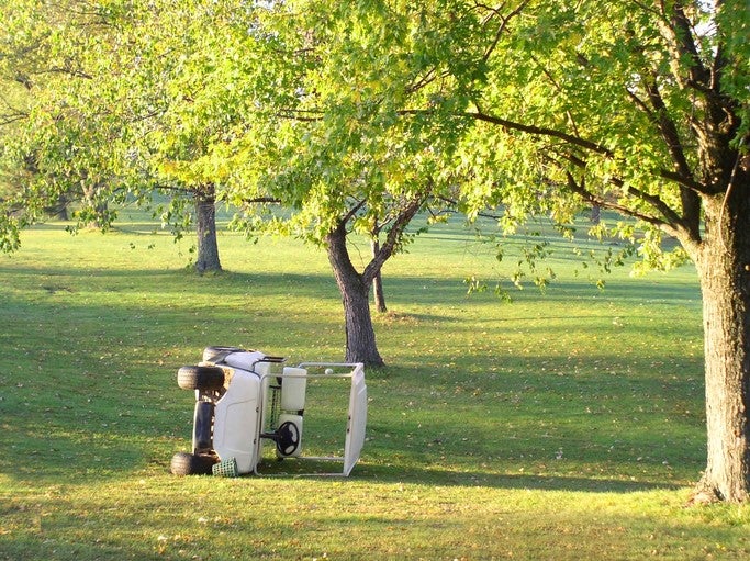 Wayward drive: but no need for golf buggy insurance