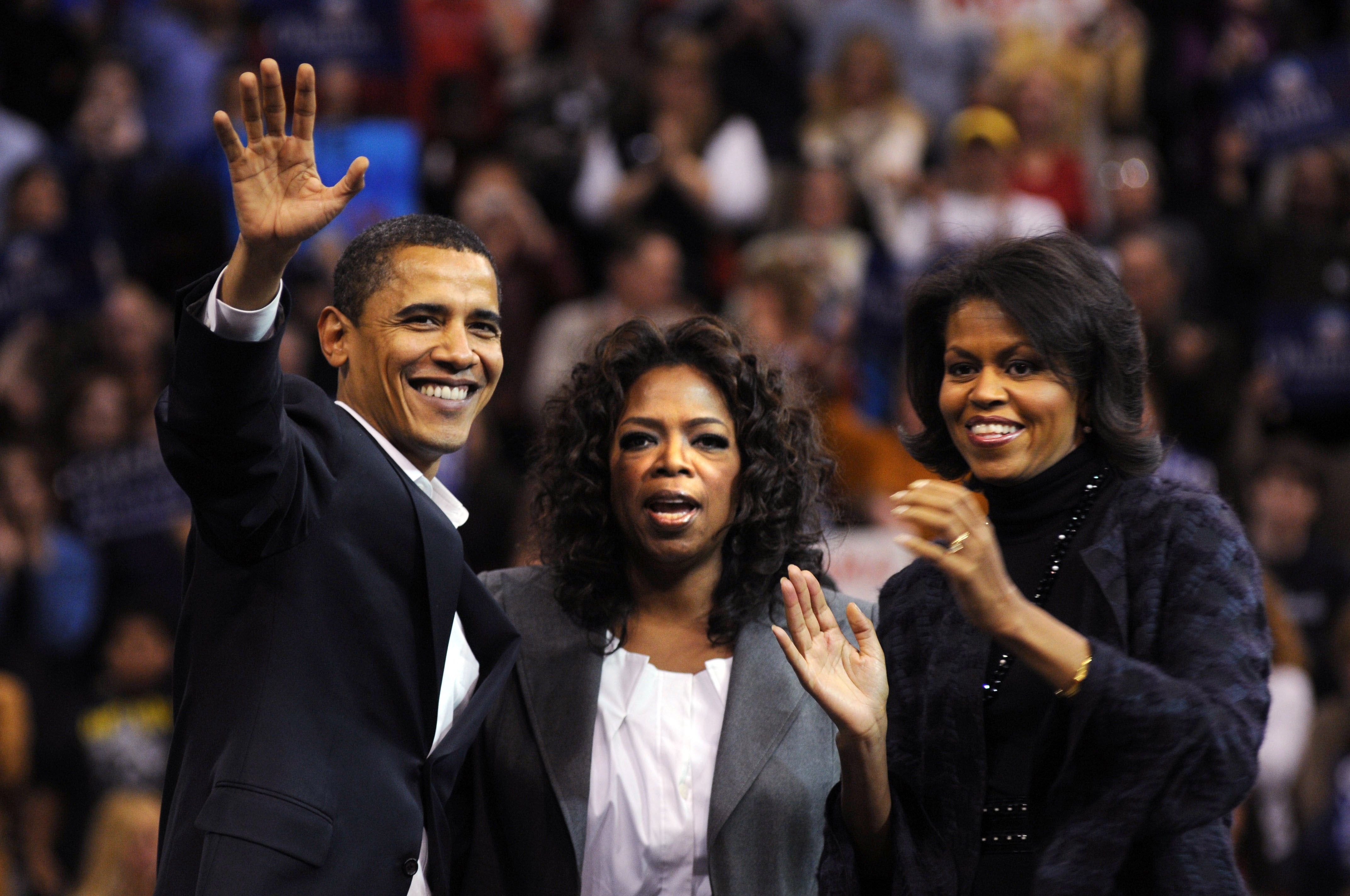 With the Obamas on the campaign trail in December 2007