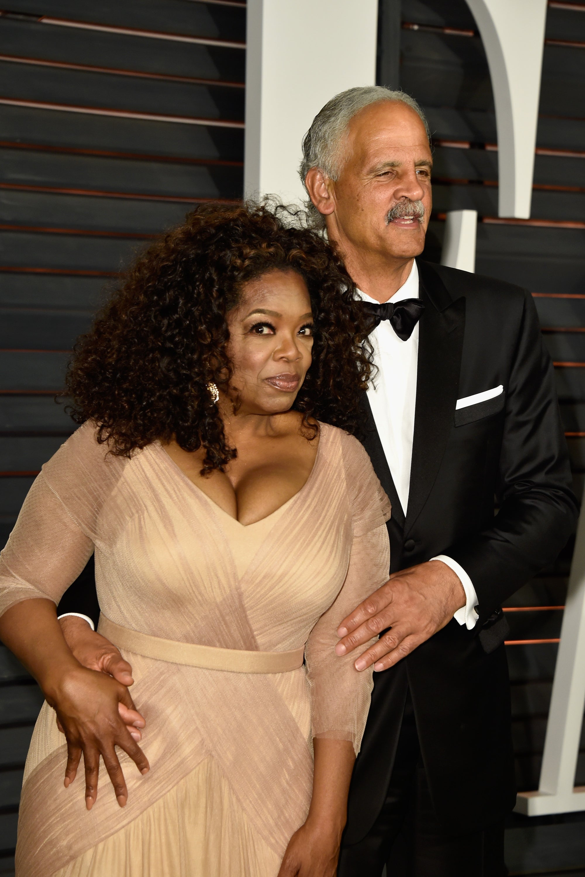 With her partner, Stedman Graham, in 2015