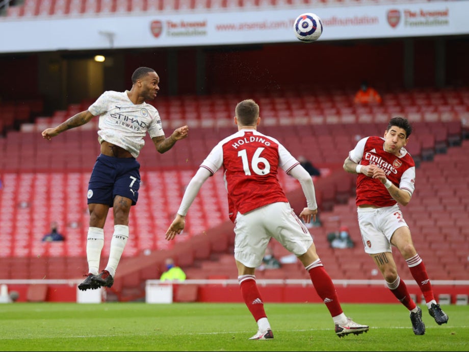 Raheem Sterling gives Man City the lead inside two minutes