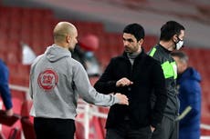Pep Guardiola praises Mikel Arteta after Man City’s ‘really tough’ victory at Arsenal