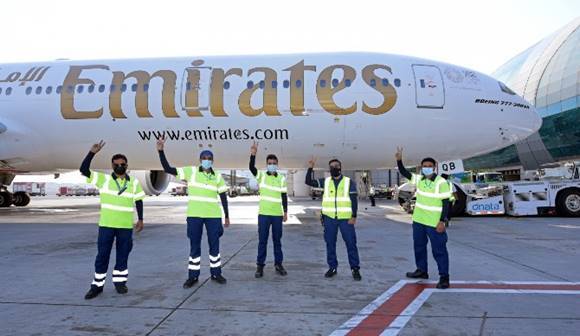 Emirates has dispatched its first flight with all ground staff and crew vaccinated on Monday, 22 February, 2021.