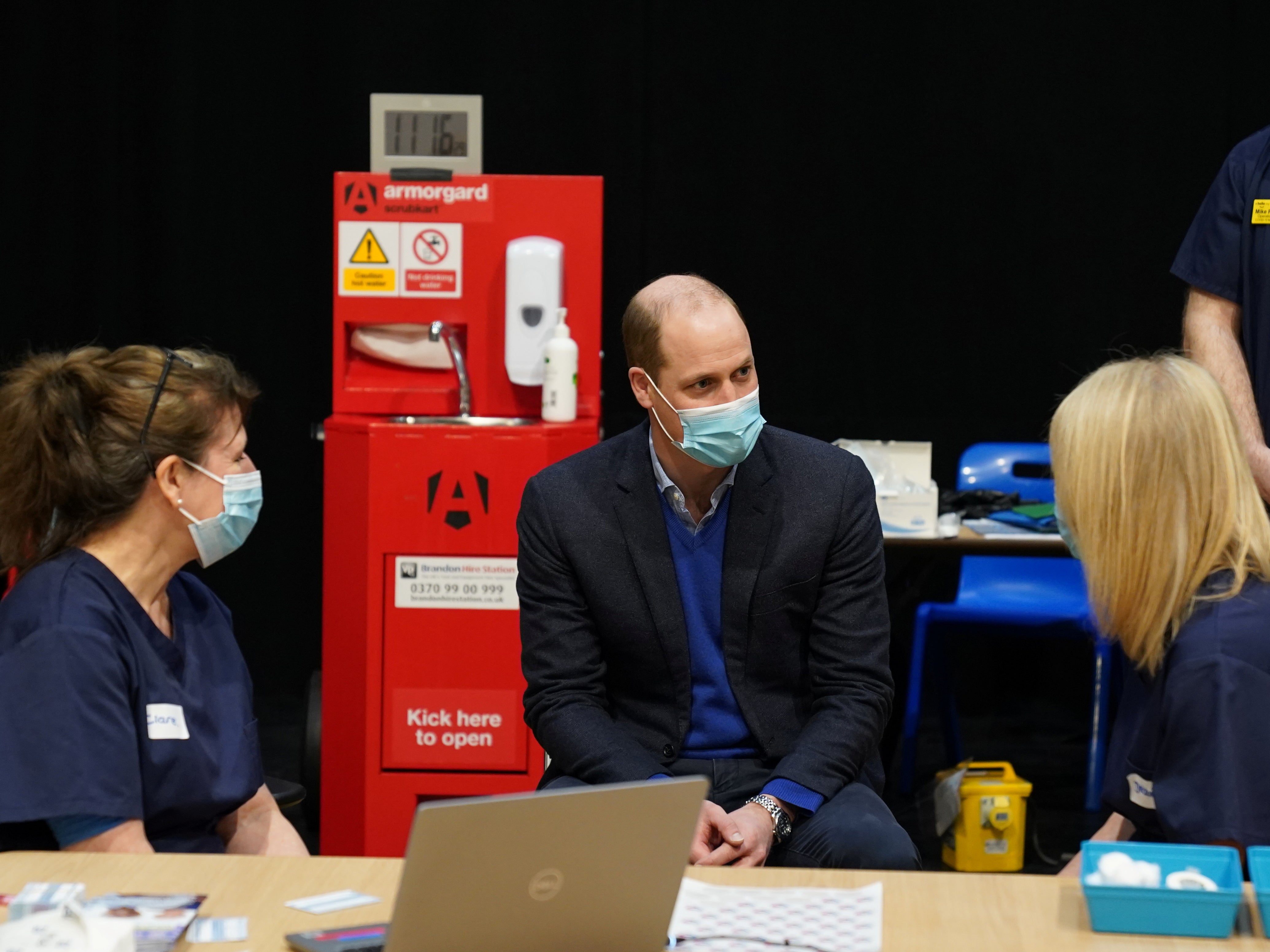 Prince William answered a question about Prince Philip’s health while visiting a vaccination centre in Norfolk