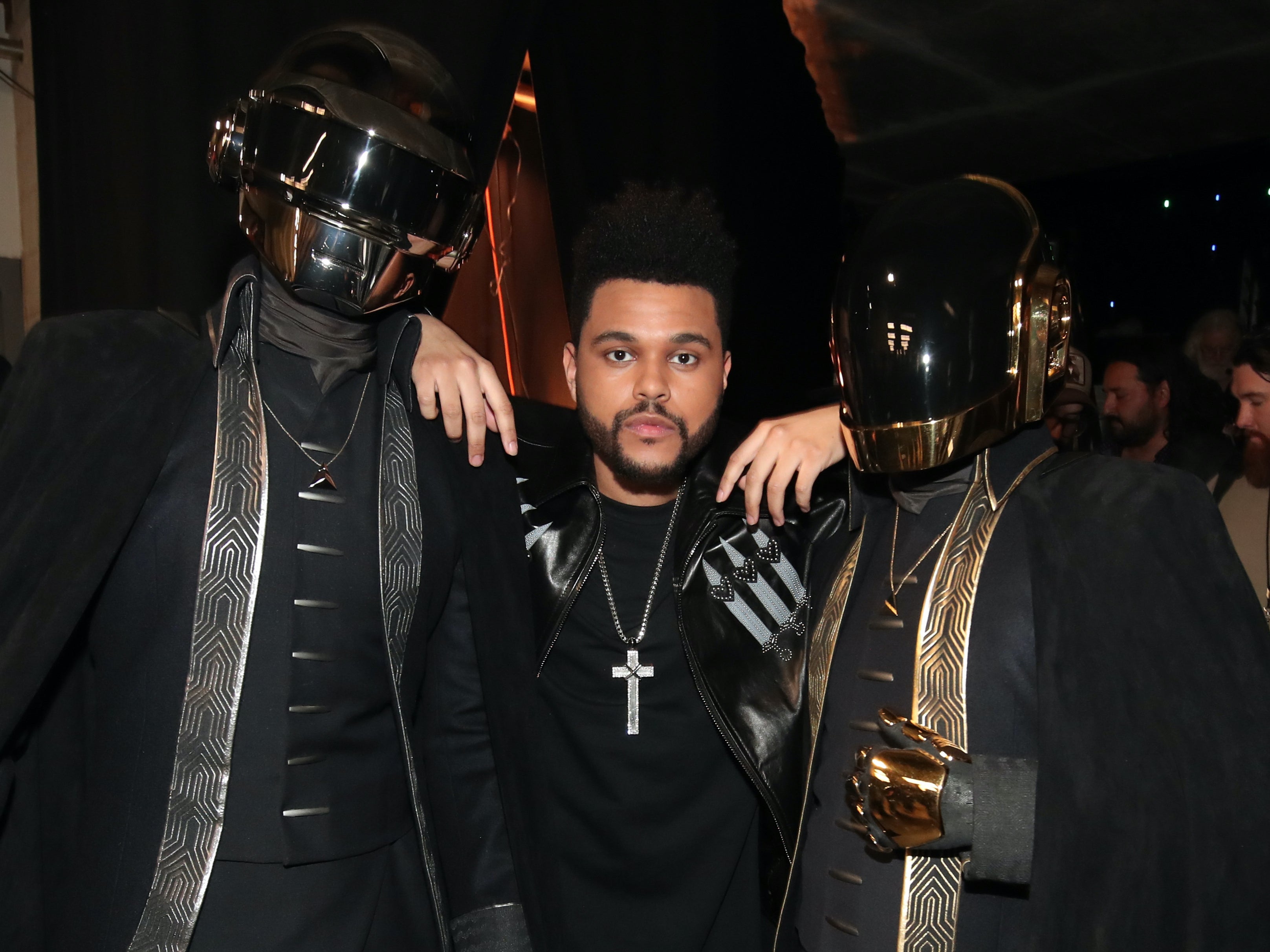 The Weeknd with Daft Punk at the Grammys in 2017