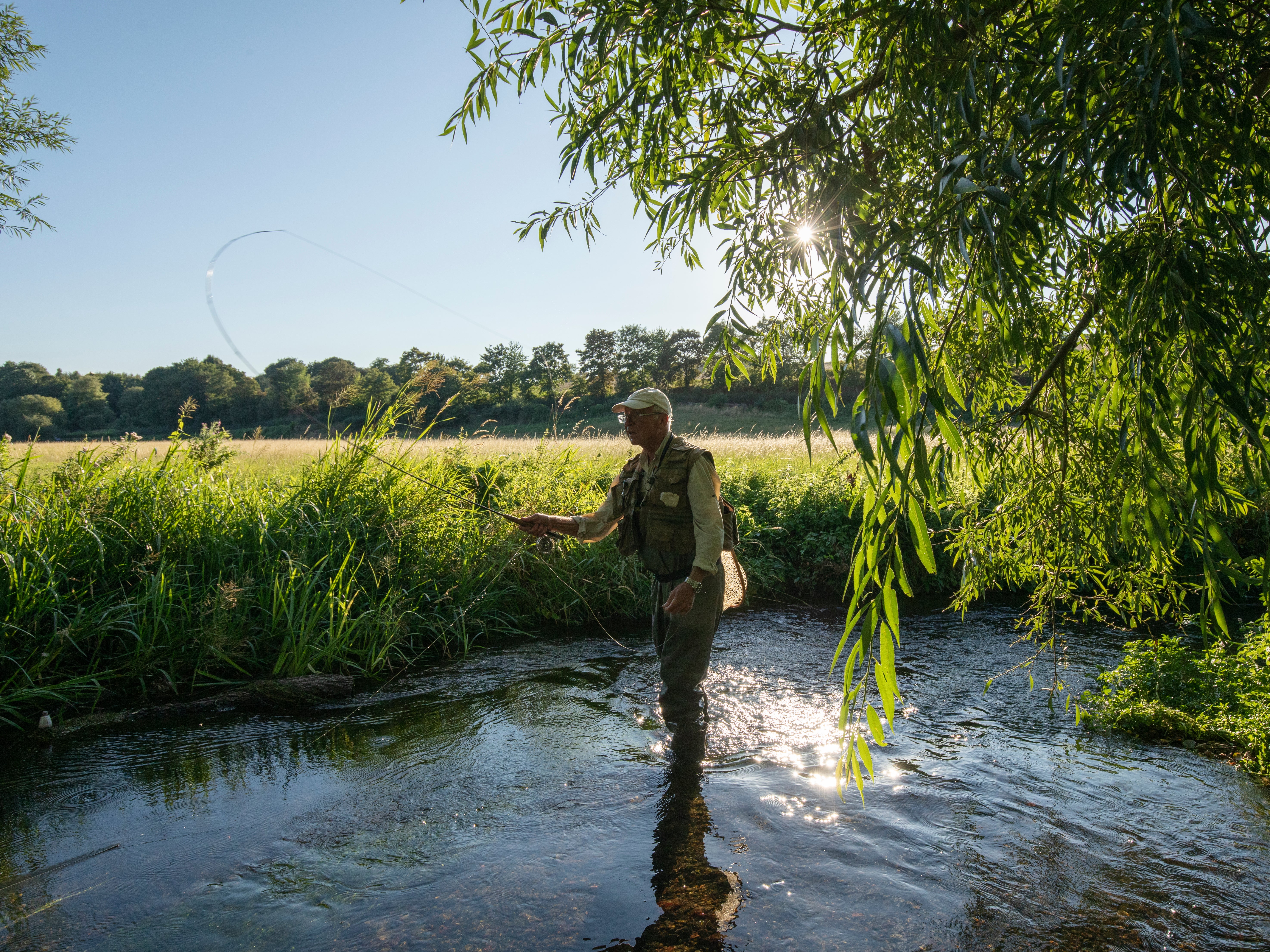 A fly fisherman in the river Darent: of the world’s 224 chalk streams, 161 are in the UK