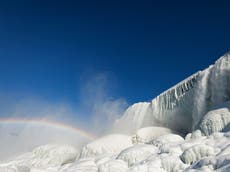 Niagara Falls freezes over as storms continue to engulf US