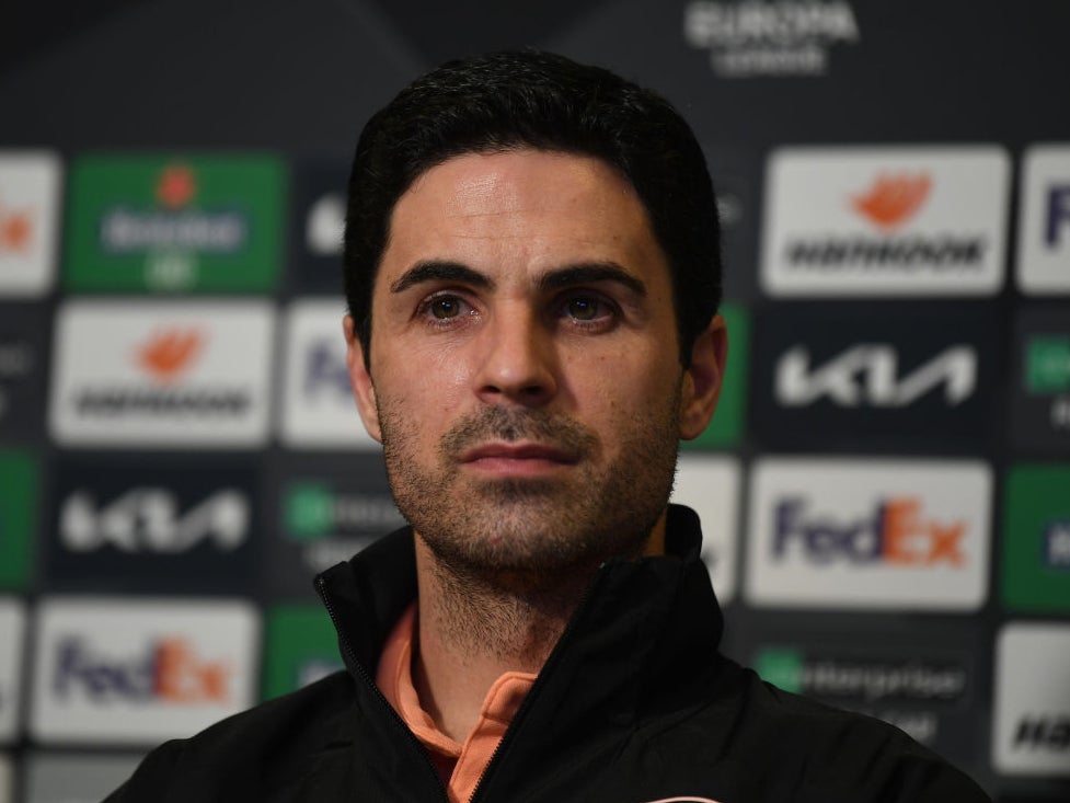 Mikel Arteta’s side face Olympiacos in the Europa League last-16 first-leg on Thursday night