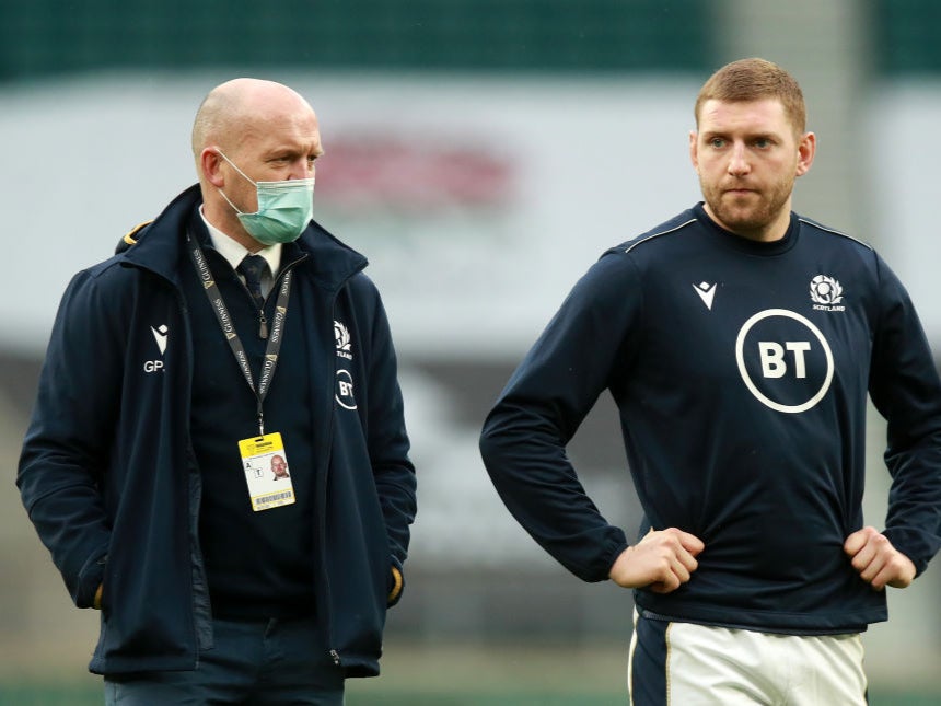 Scotland coach Gregor Townsend and Finn Russell