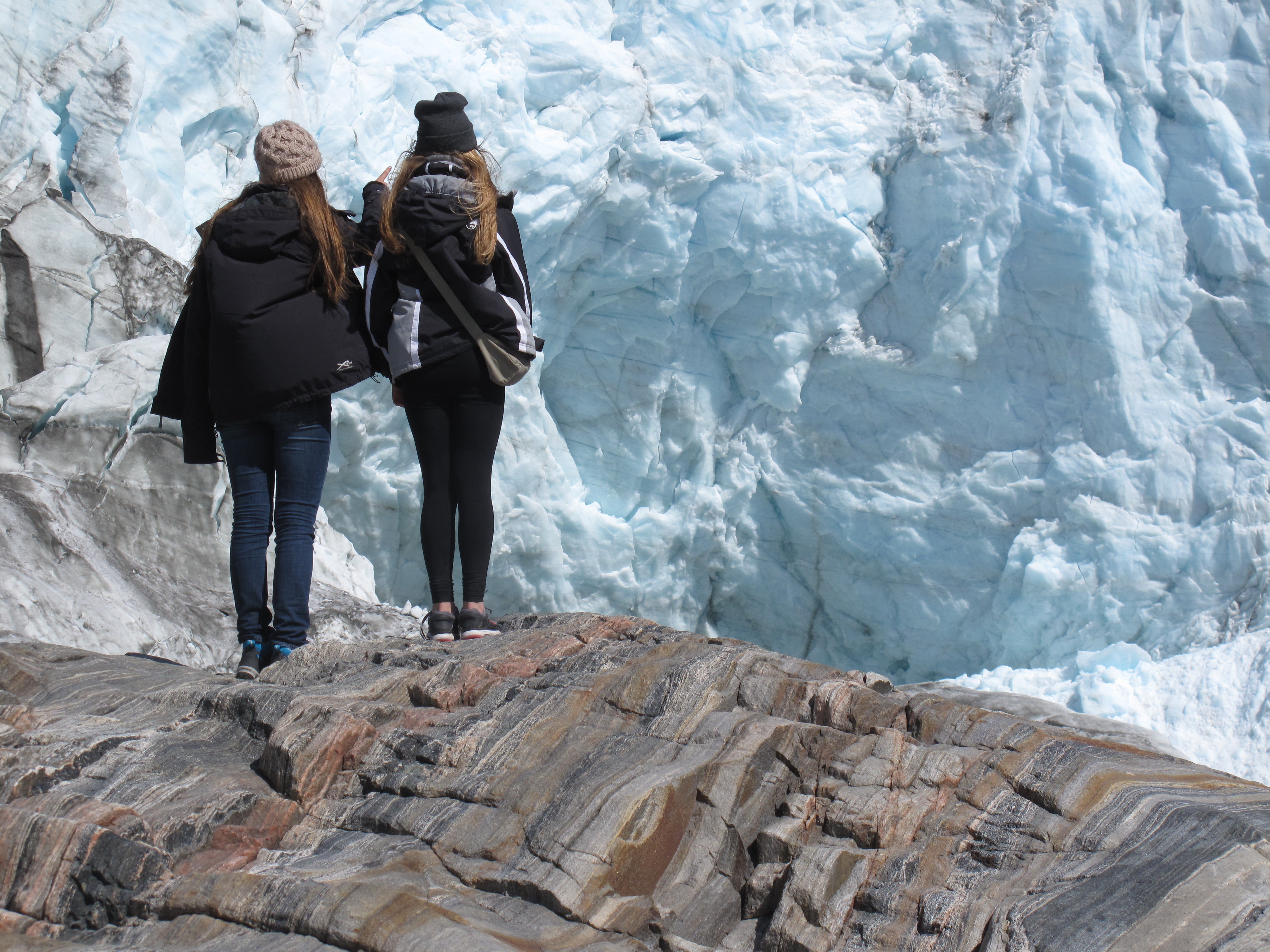<p>Which way now? Tourists on the edge of the ice cap in Greenland</p>