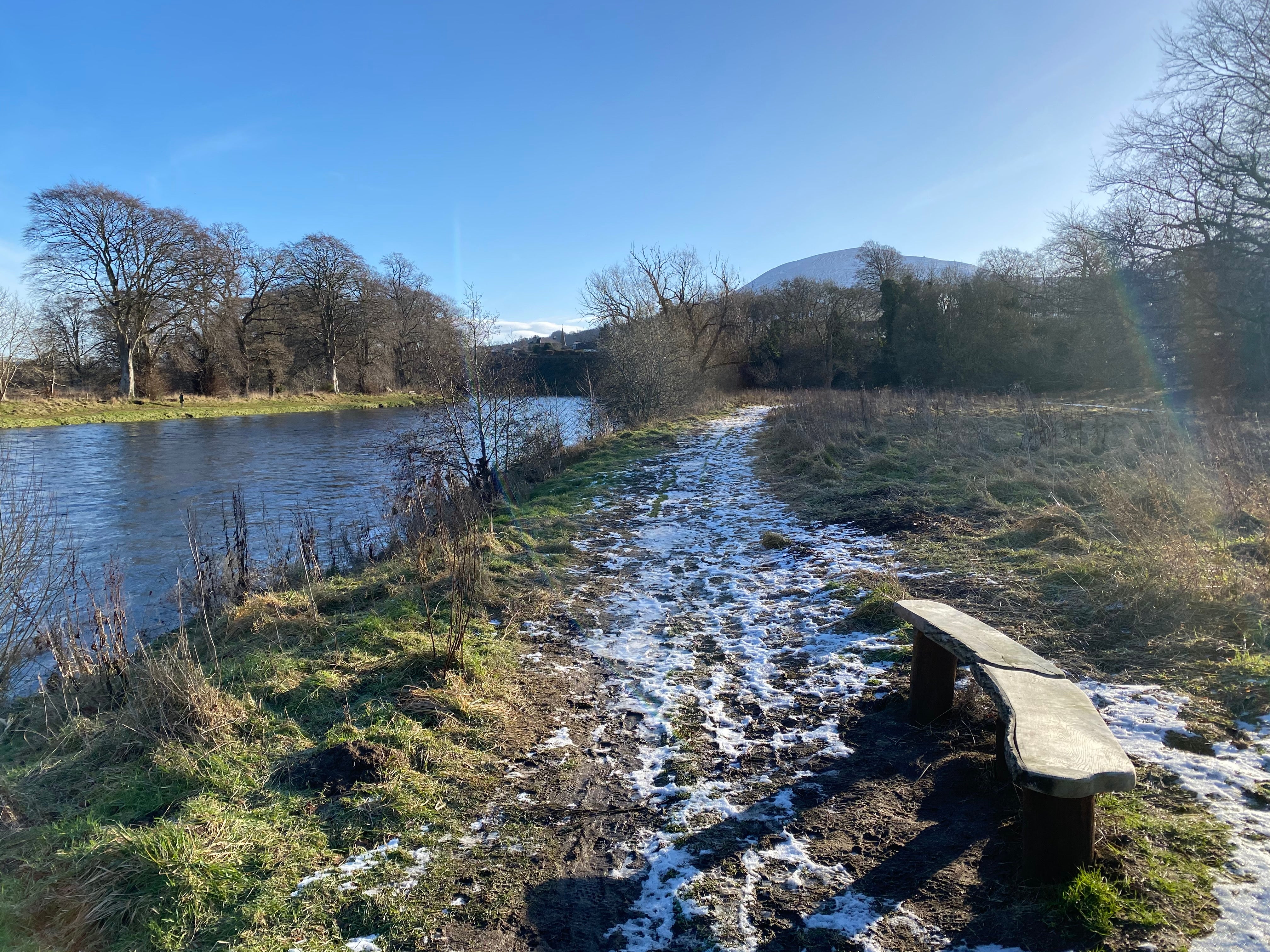 Walking by the banks of the River Tweed