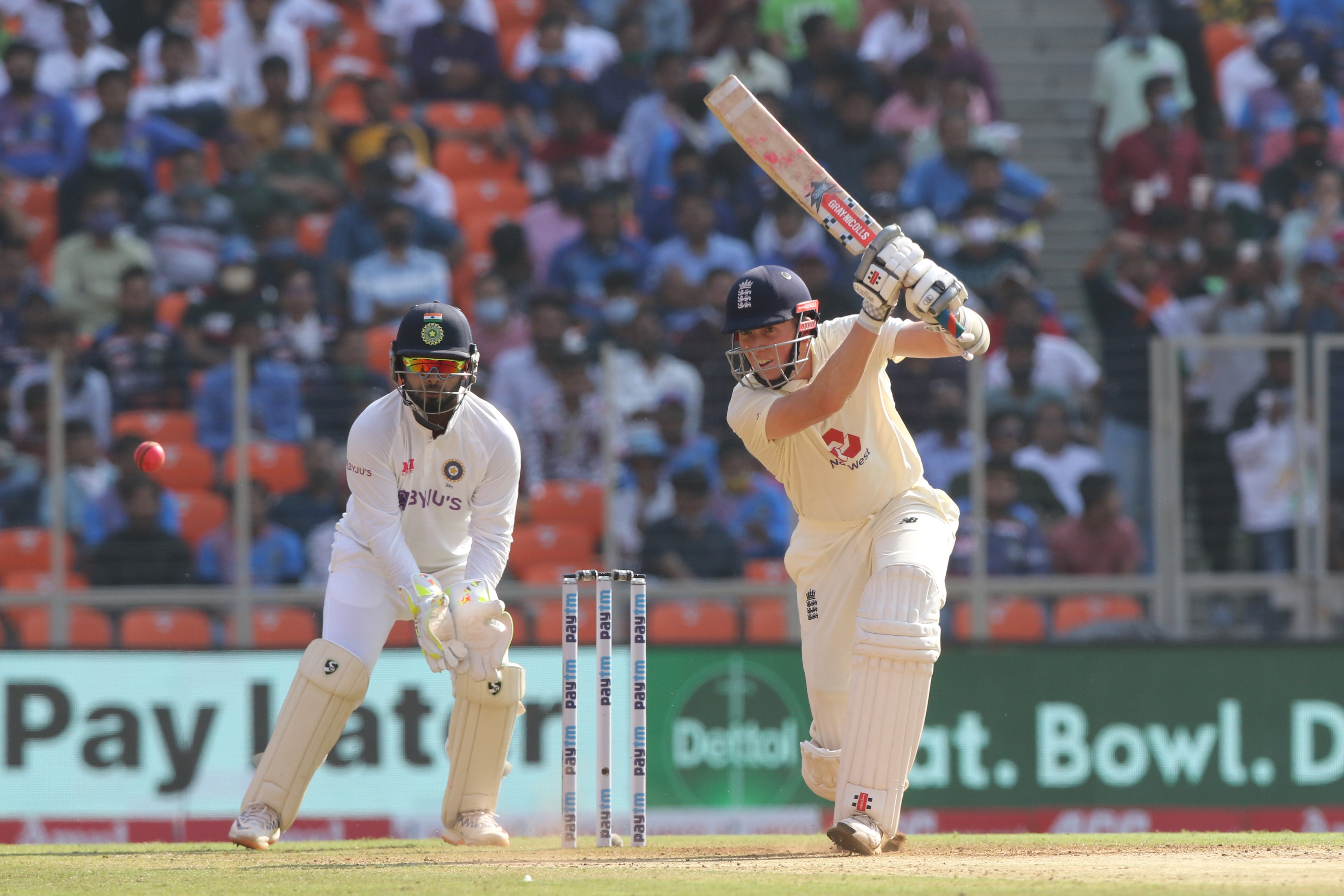 Zak Crawley of England plays a shot during day one of the third test