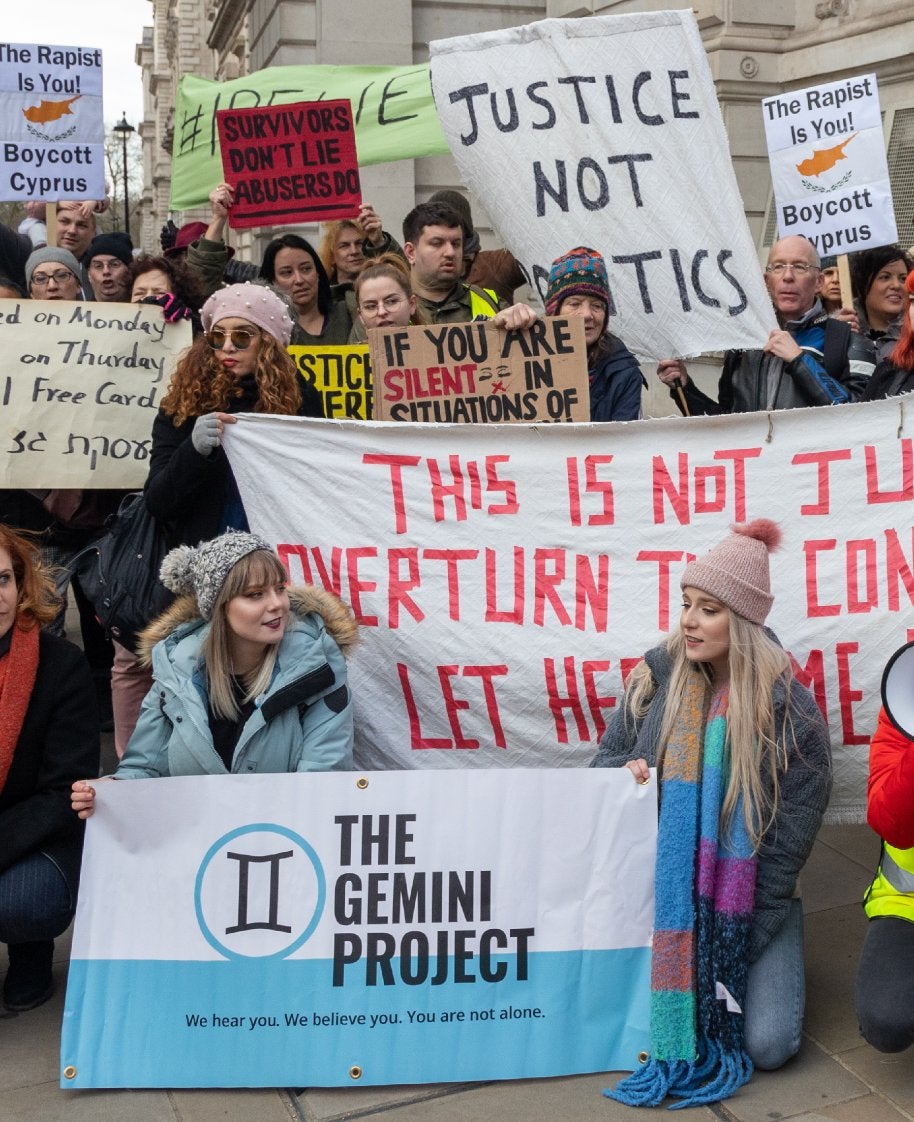 Lucy and Verity Nevitt at a demonstration