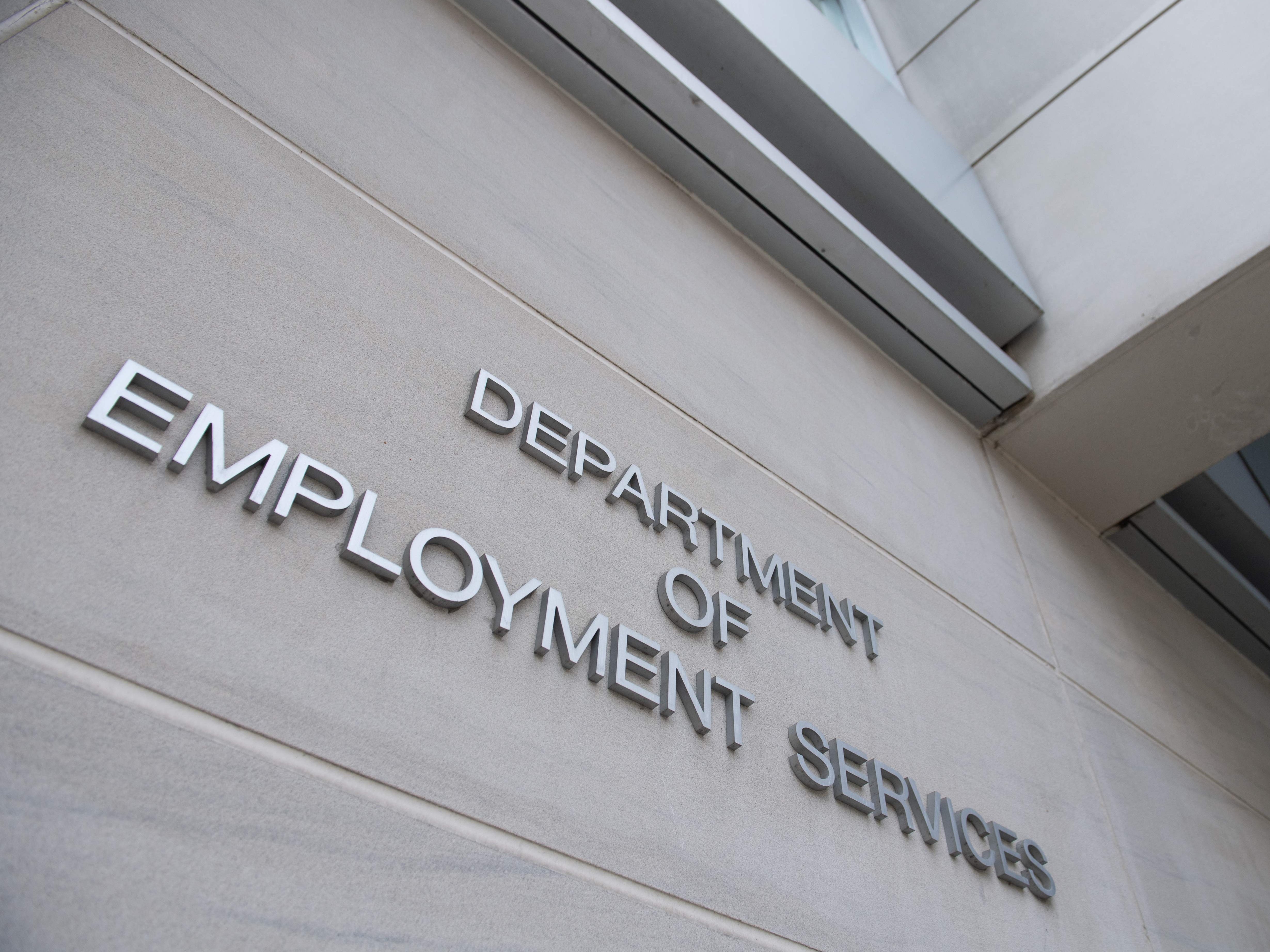 In this file photo taken on 16 July 2020 the DC Department of Employment Services, which handles unemployment claims for DC residents, is seen in Washington, DC