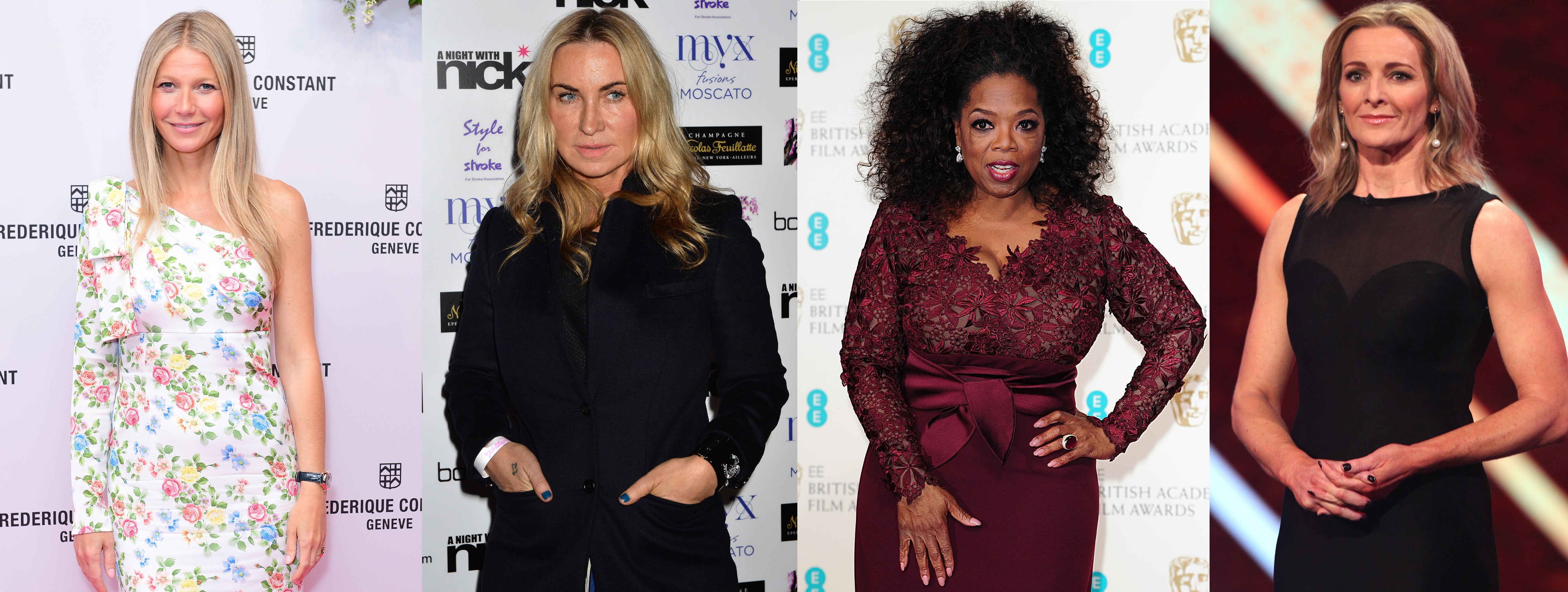 Gwymeth Paltrow, Meg Mathews, Oprah Winfrey and Gabby Logan