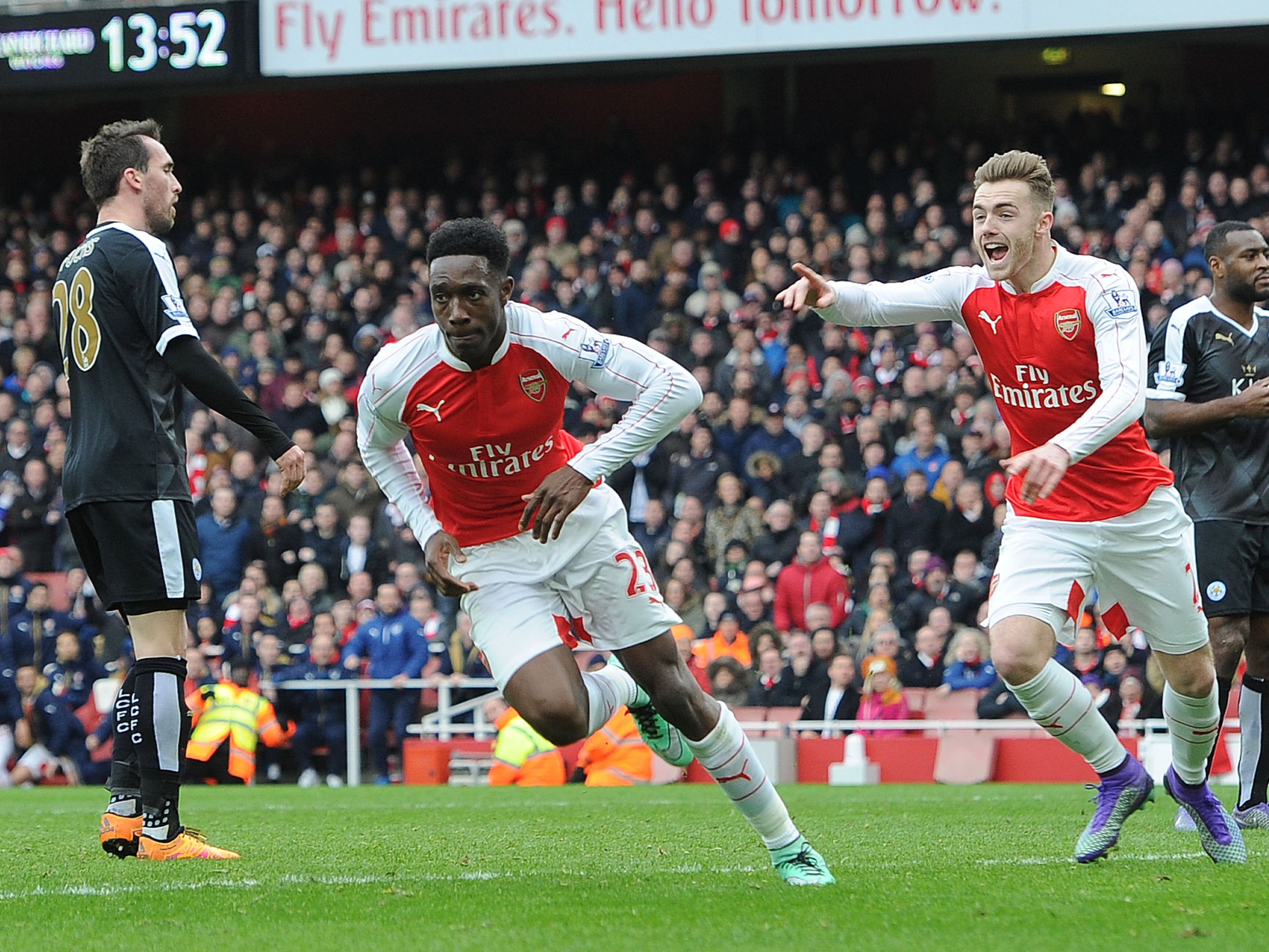 Danny Welbeck celebrates his late winner in 2016