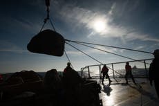 Greenpeace drop boulders into English Channel to disrupt fishing