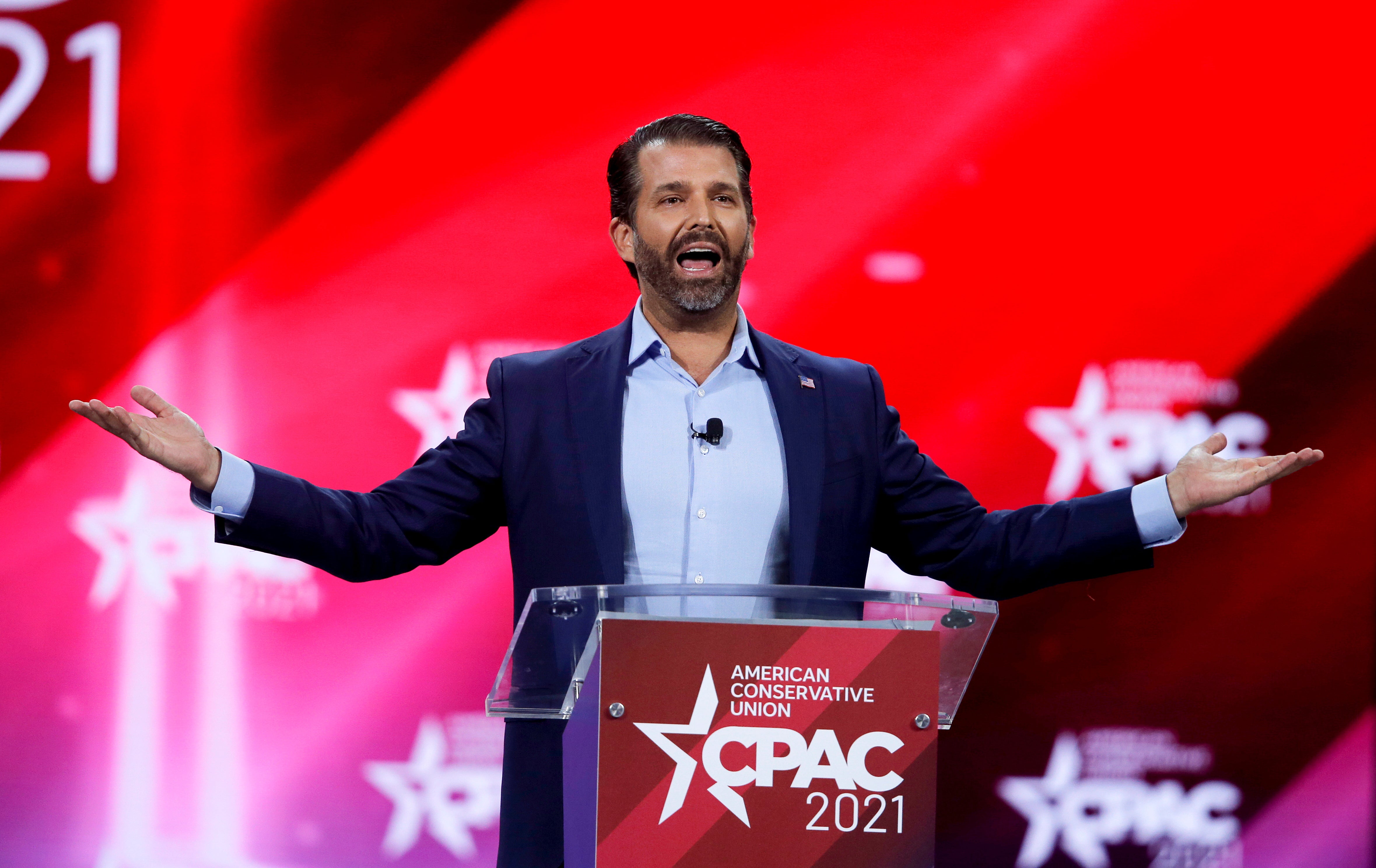 Donald Trump Jr vows father remains future of GOP as he unloads on Biden – and Mr Potato Head