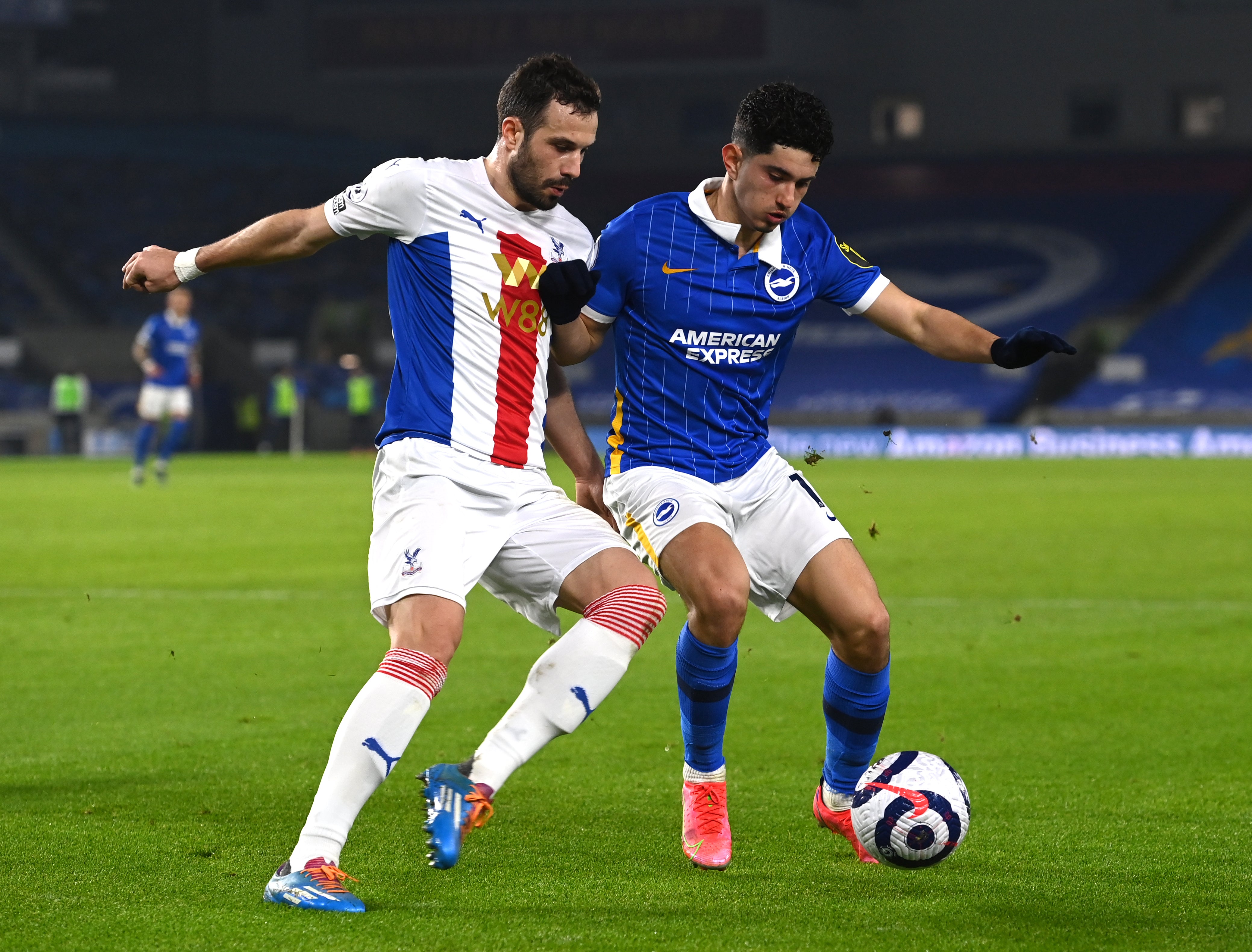 Steven Alzate in action for Brighton against Crystal Palace