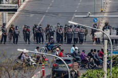 Myanmar police deploy early to crank up pressure on protests