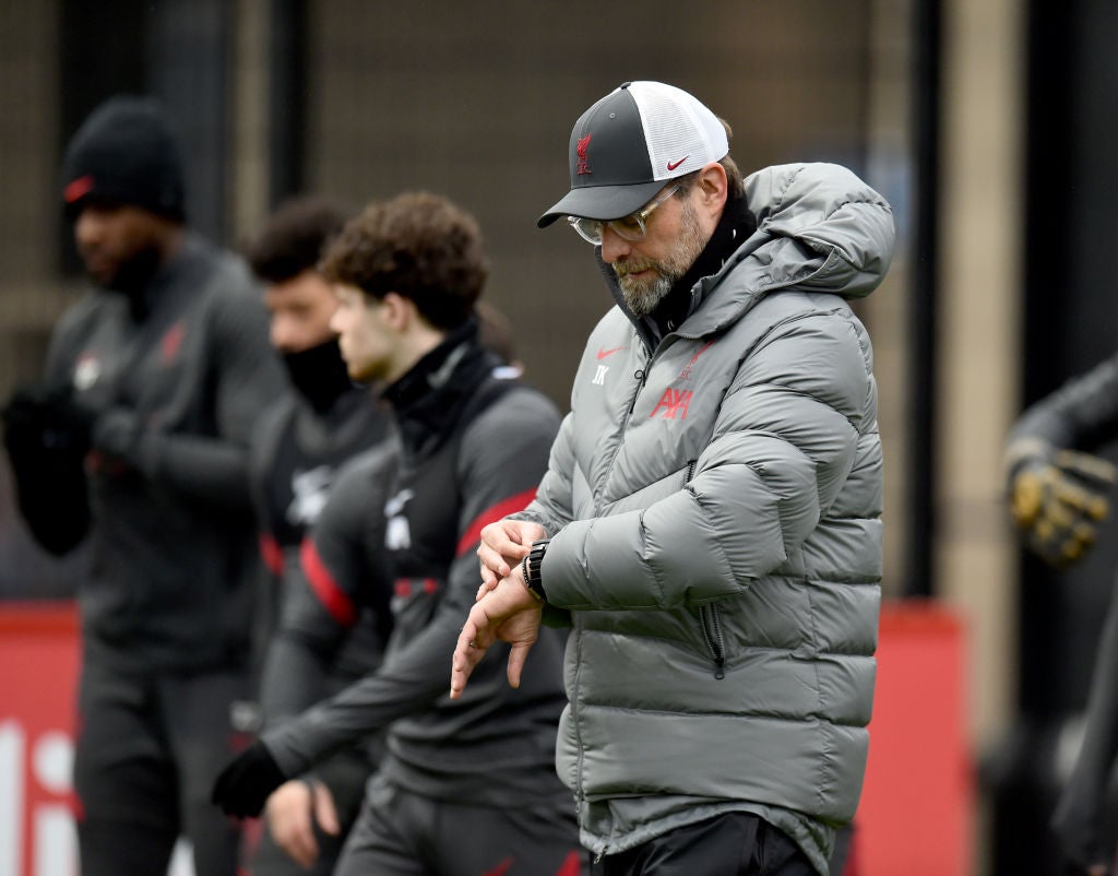 Jurgen Klopp during Liverpool training