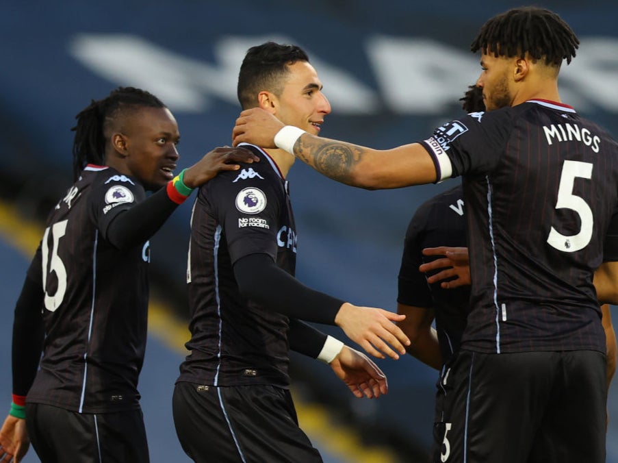 Anwar El Ghazi celebrates scoring for Aston Villa