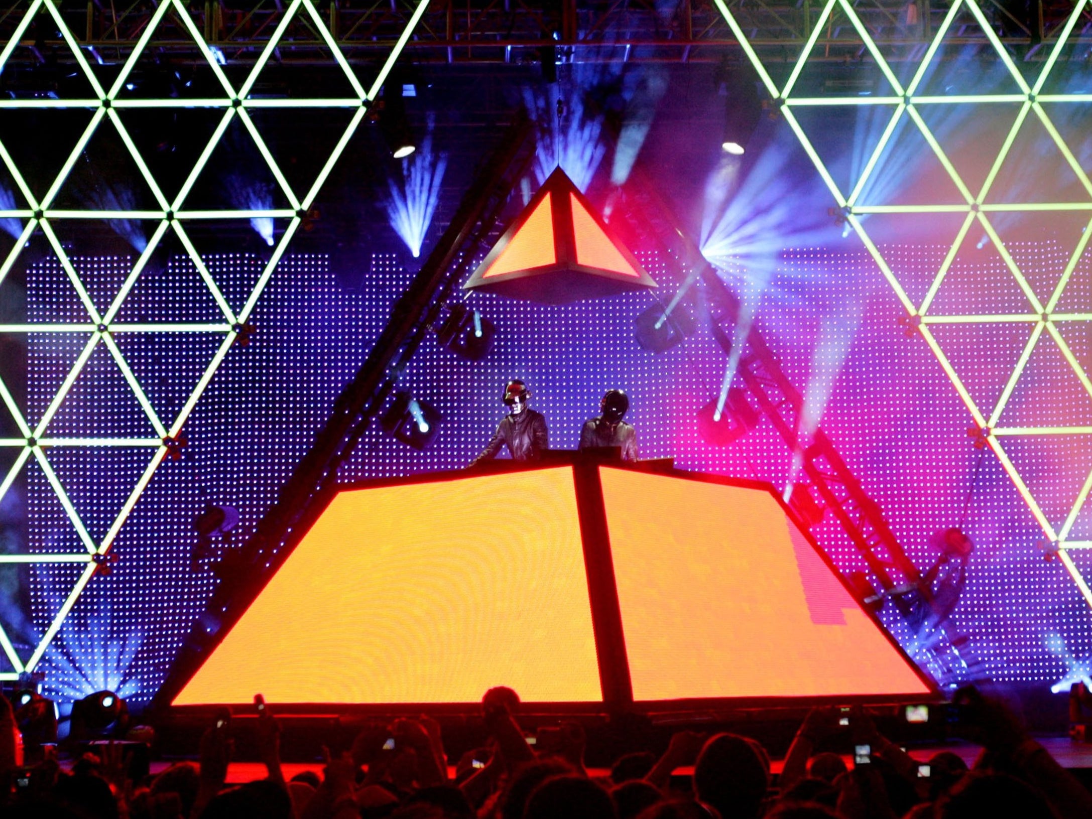 Daft Punk during their famous 2006 Coachella performance