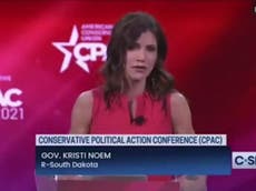 Kristi Noem claims successful response to Covid in CPAC speech joining GOP 2024 hopefuls