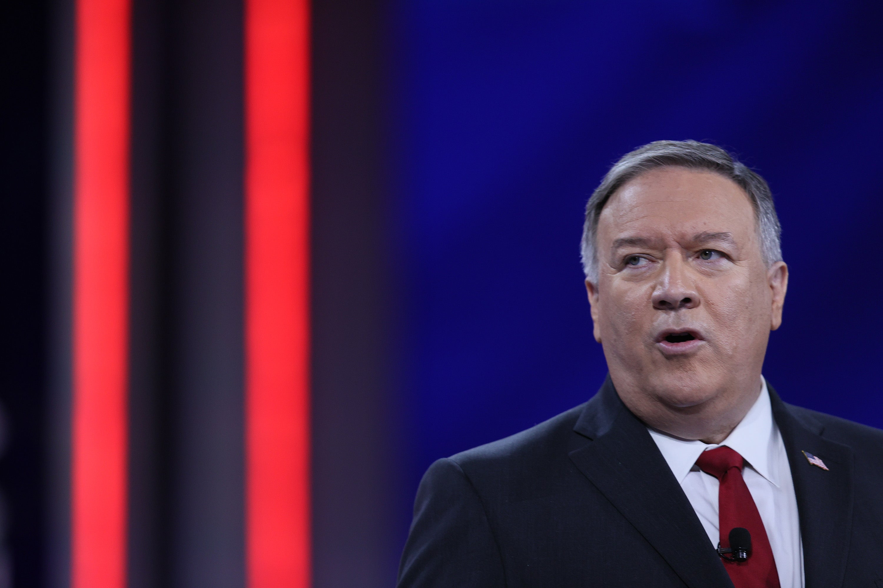 Former U.S. Secretary of State Mike Pompeo addresses CPAC February 27, 2021 in Orlando, Florida.