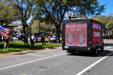 Trucks outside CPAC with ‘January 6th Reunion’ on them ahead of Trump speech