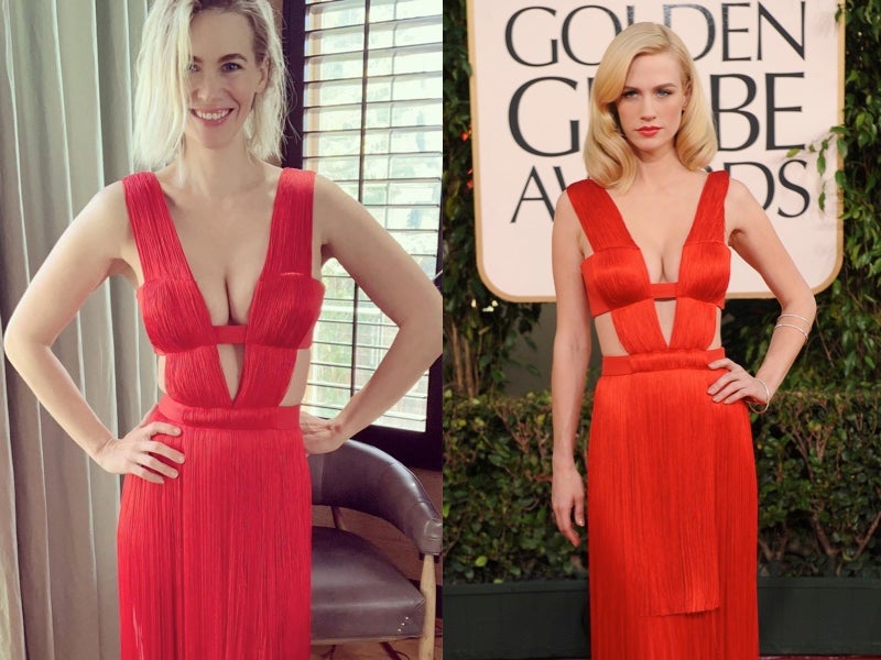 January Jones rewears Golden Globes dress 10 years later