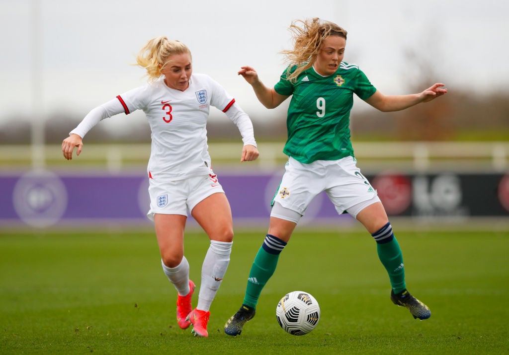 Alex Greenwood in action for England against Northern Ireland