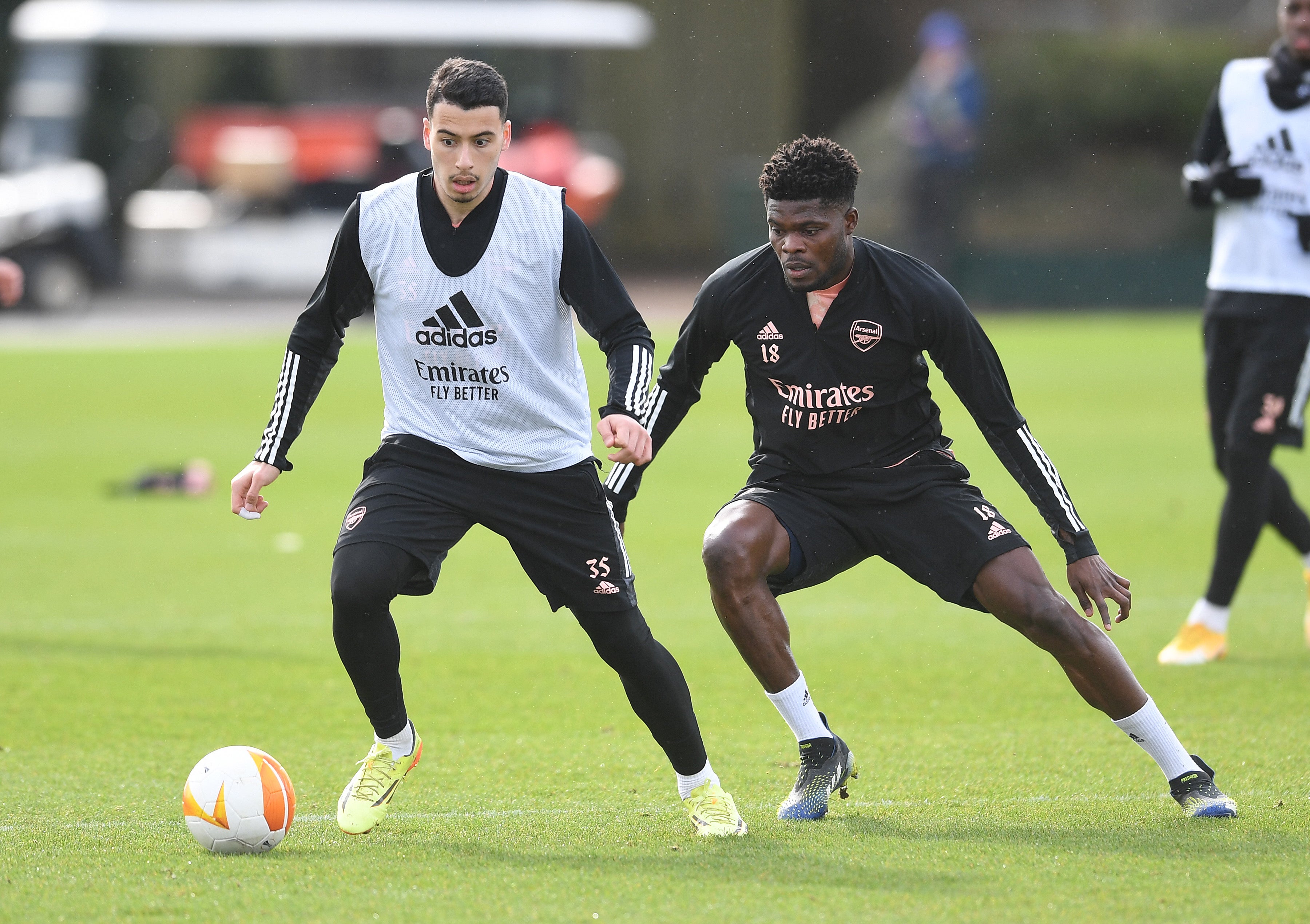 Gabriel Martinelli in training last week