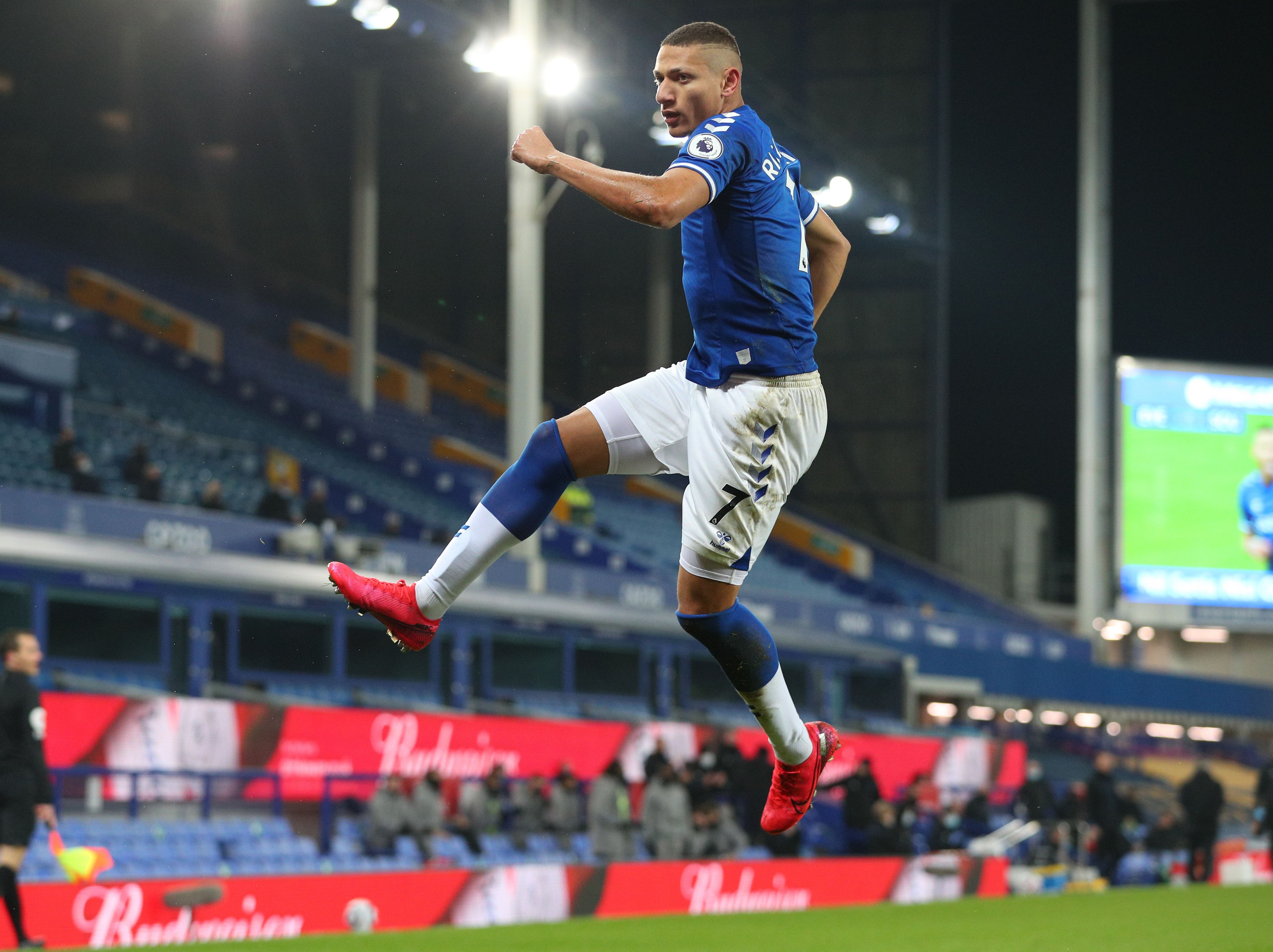 Richarlison celebrates scoring the game’s only goal