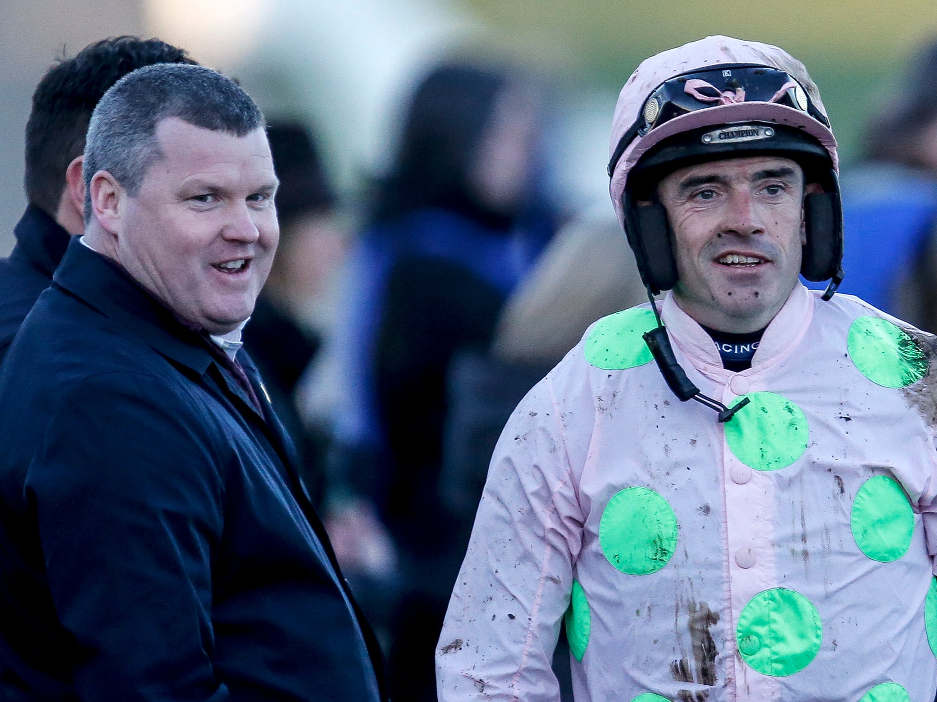 Gordon Elliott and Ruby Walsh at Cheltenham racecourse in 2018