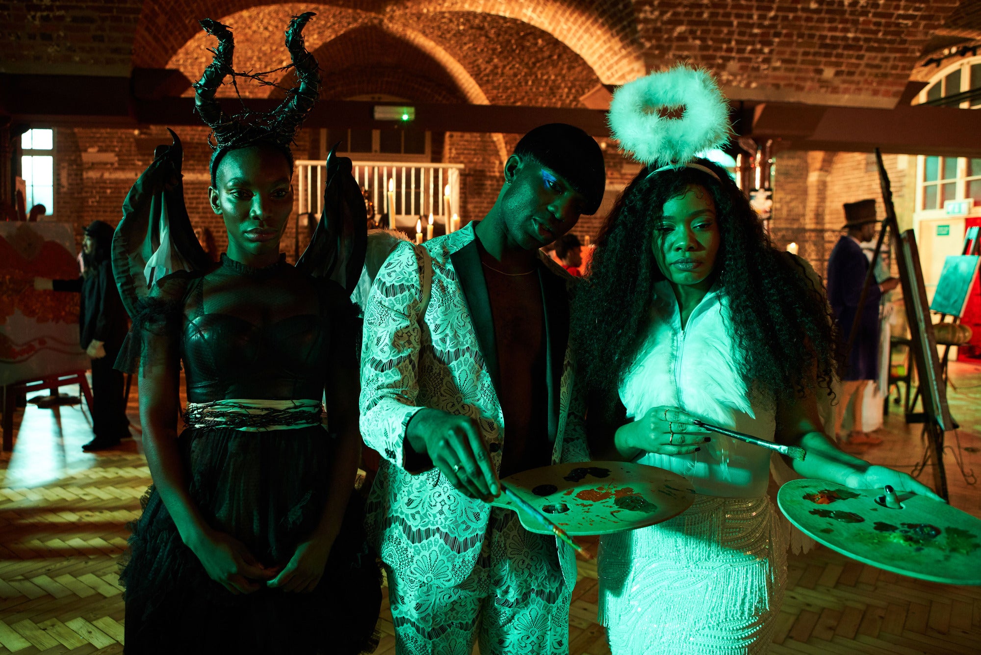 Michaela Coel, Paapa Essiedu and Weruche Opia in I May Destroy You