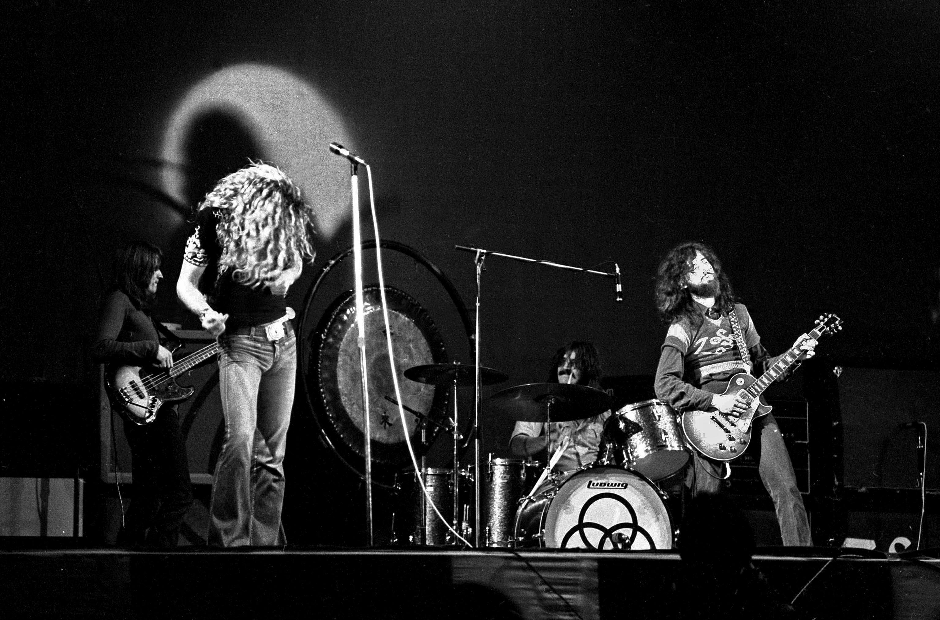 Led Zeppelin on stage in 1971