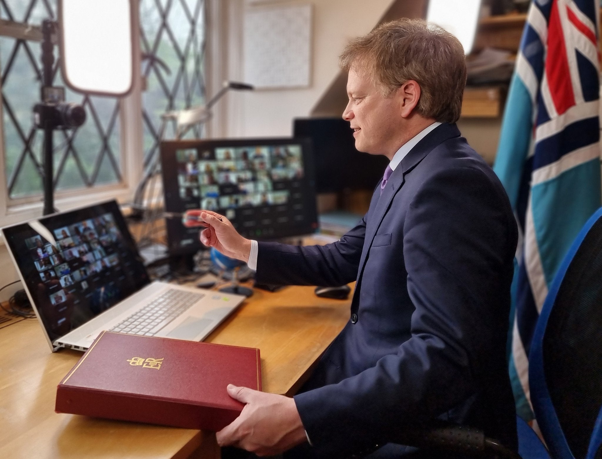 Action stations: the transport secretary, Grant Shapps, chairing a meeting of the Global Travel Taskforce