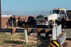 At least 13 killed after SUV crashes into gravel truck in California