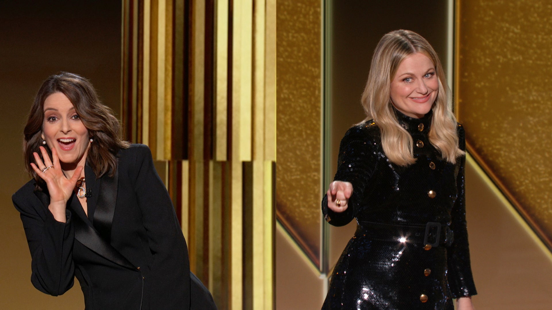 Tina Fey and AMy Poehler at the 2021 Golden Globe Awards