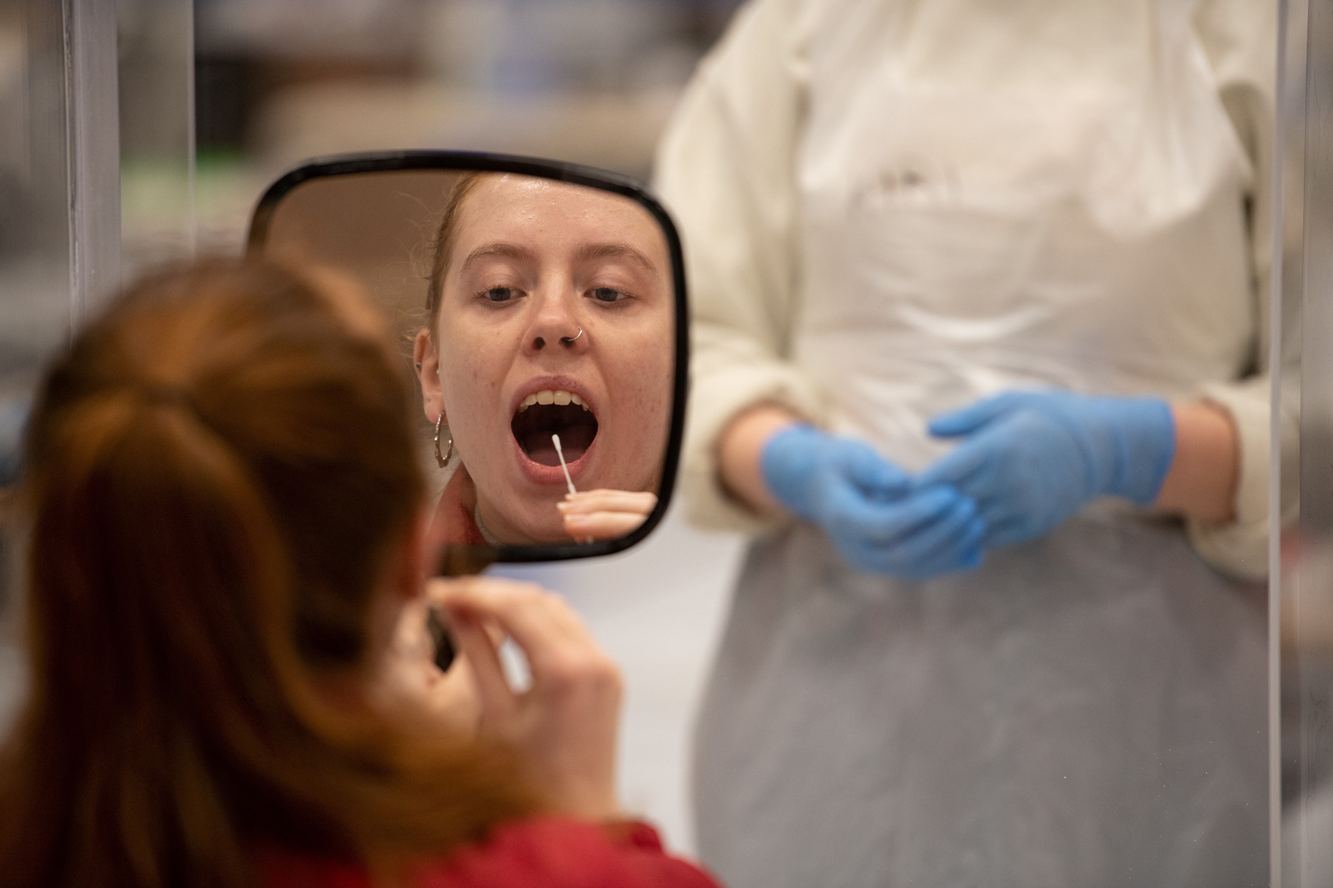 Rapid testing requires a swab taken from the nose or throat